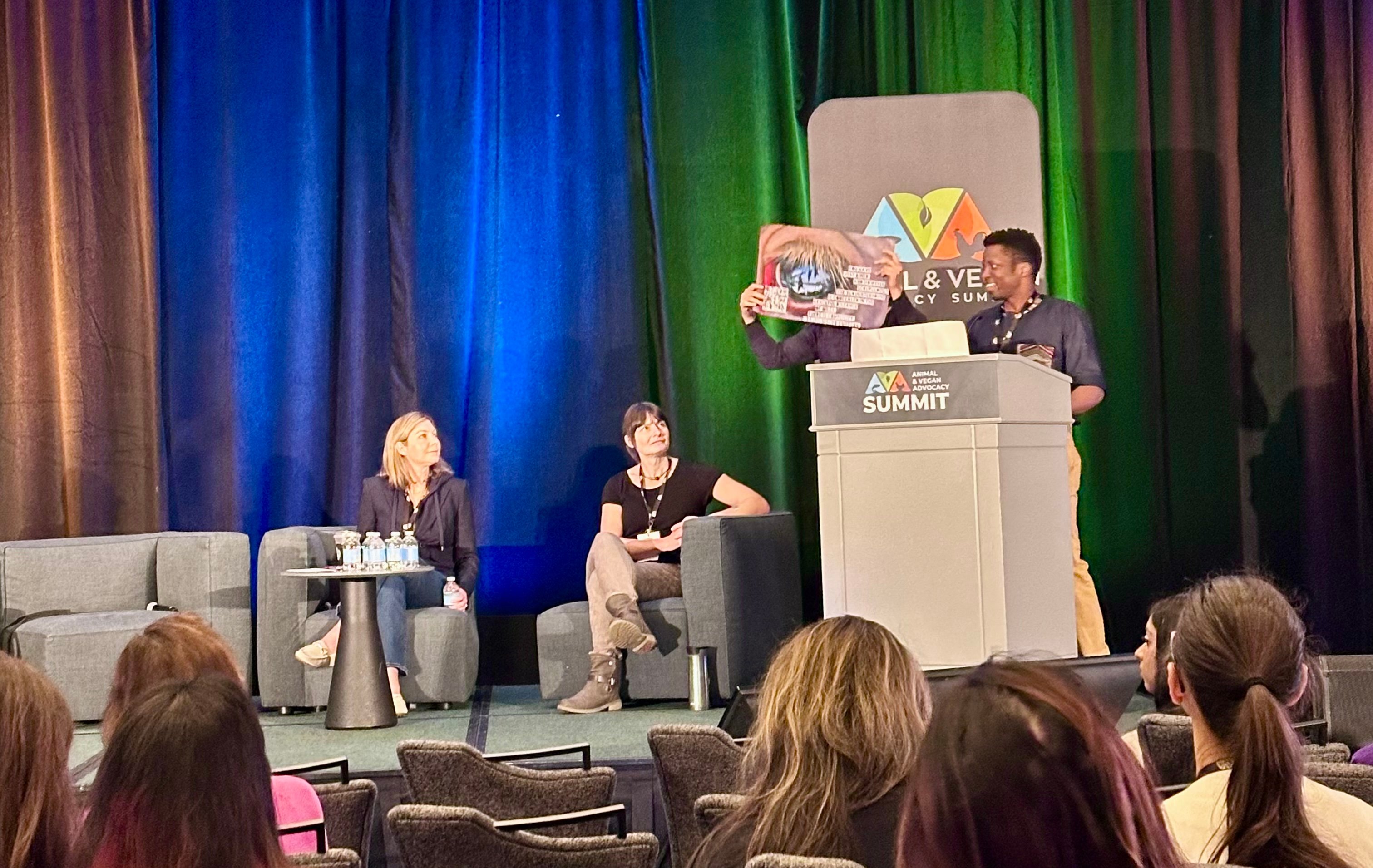 Emmanuel Adumbire speaking at the Animal & Vegan Advocacy Summit LA 2025