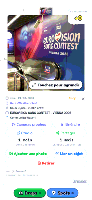 Le Drop de l’habillage du métro sur la carte de TraceReach Drop