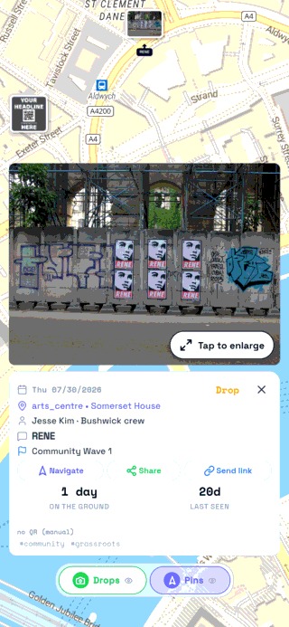 The poster wall drop on the map in TraceReach Drop