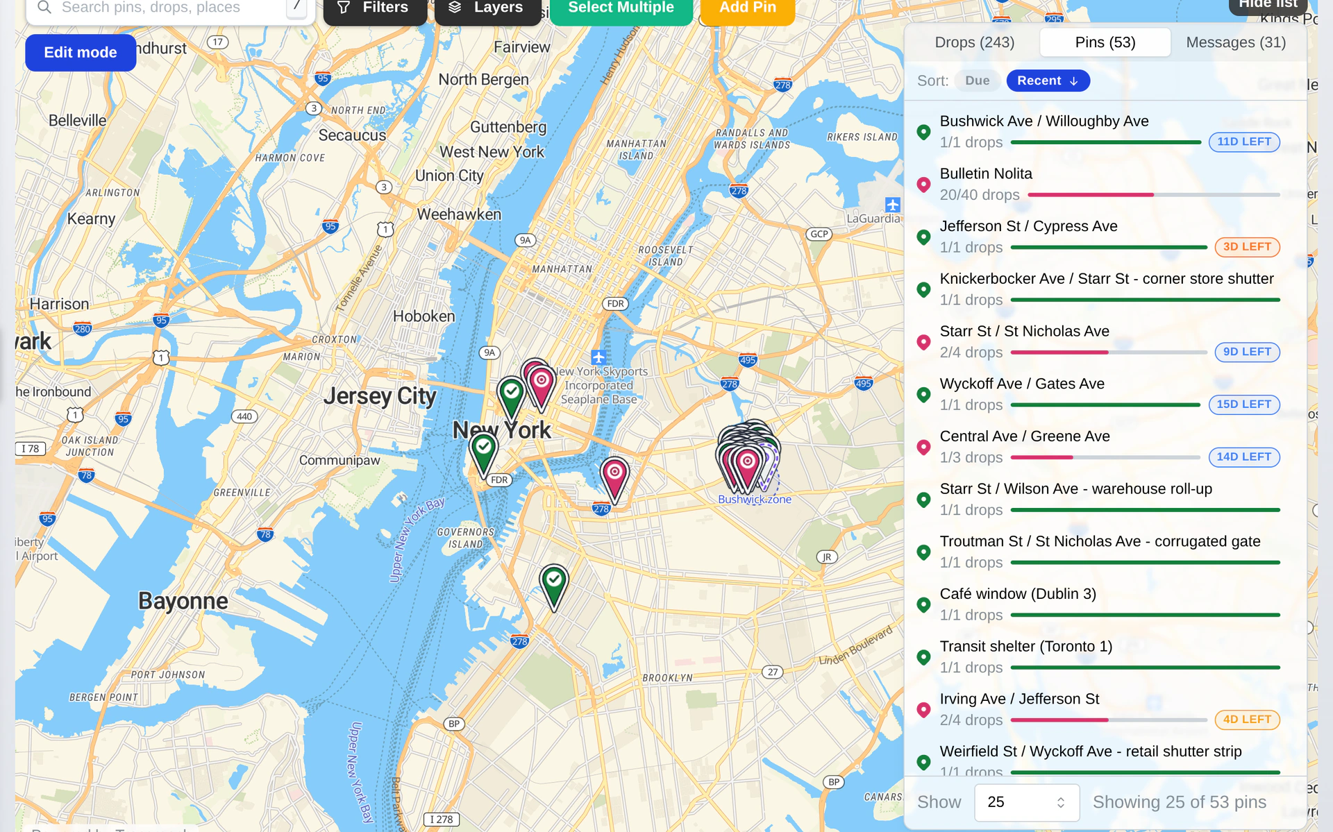 Campaign plan, proof from the ground, and response on one live map