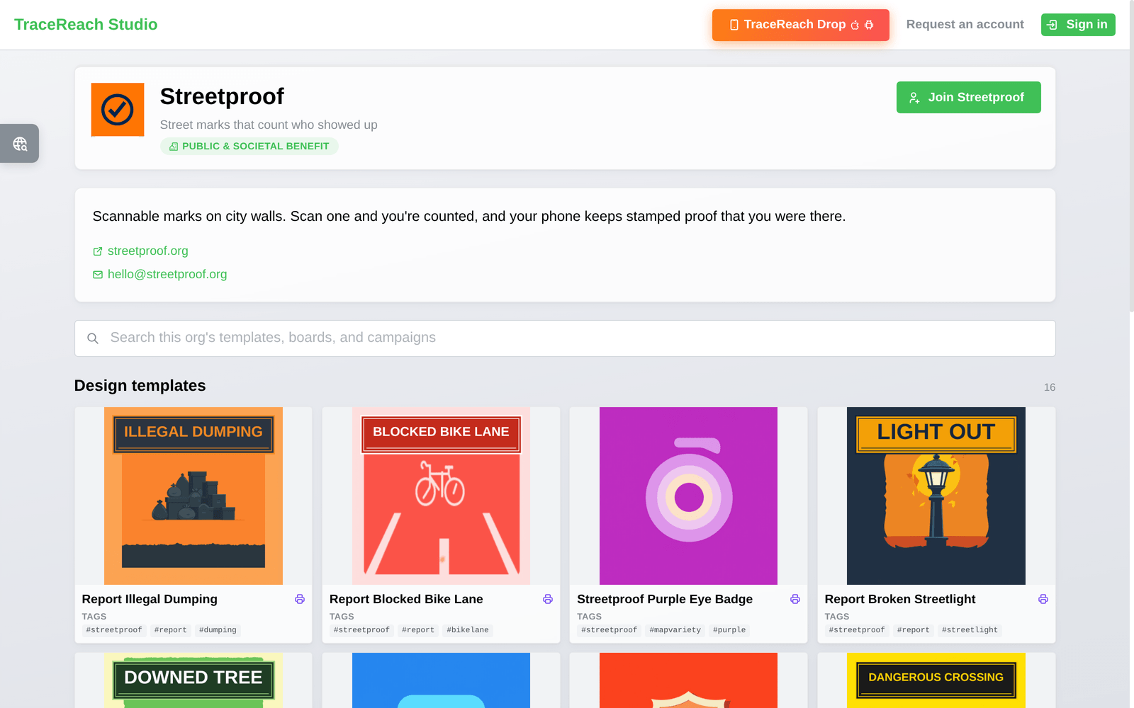 A branded public profile for every organization