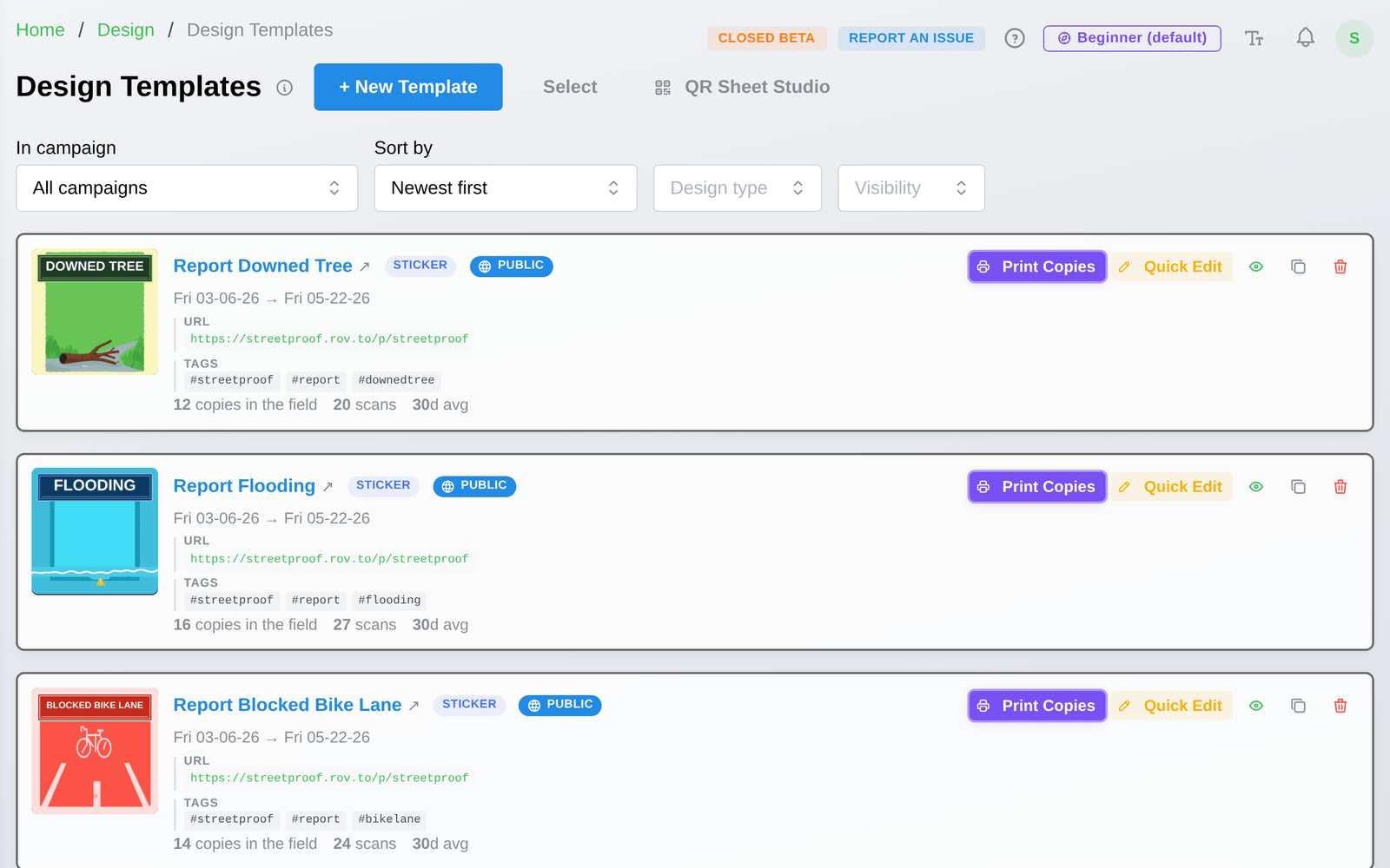 Design templates and batch QR generation in TraceReach Studio